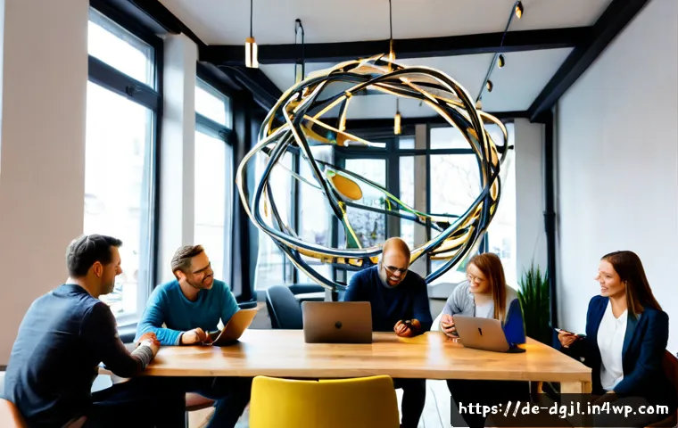 Home 17 디지털 공유지의 비즈니스 모델 혁신 - Photorealistic modern coworking space in Berlin, diverse European entrepreneurs and community member...